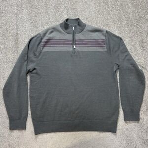 Nicklaus 1/4 Zip Pullover Sweater Wool Blend Gray Men's Large